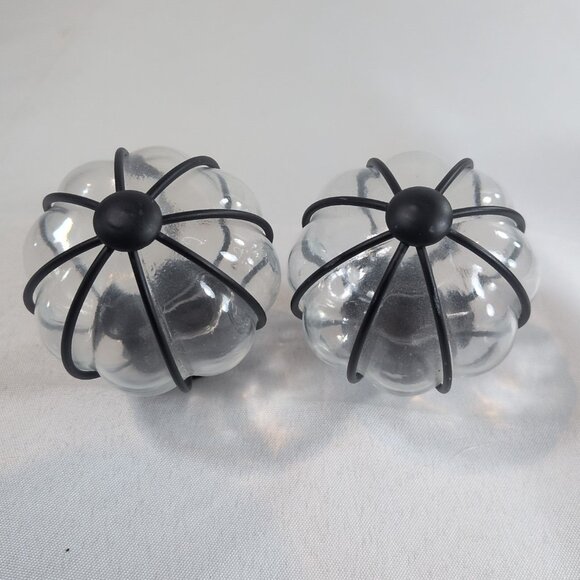 IKEA Blast 4 Set 402.172.48 Round Rod Finials Glass Globe Black Curtain Steel - Picture 11 of 16